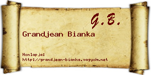 Grandjean Bianka névjegykártya